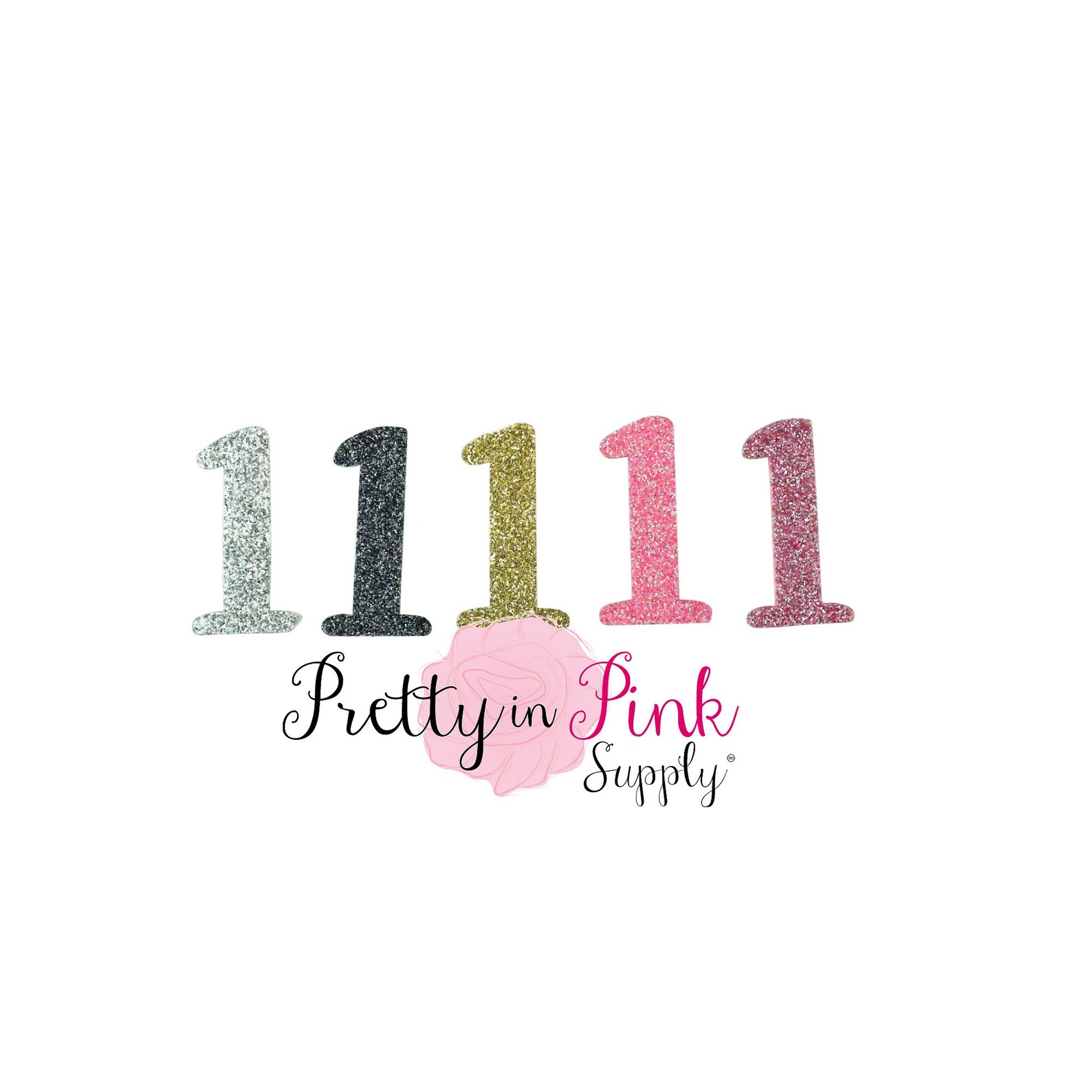 Fancy Number 1 Glitter Felt Applique 1 Glitter Numbers | Etsy
