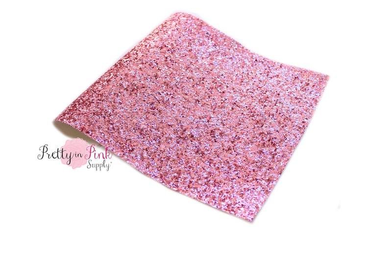 Fabric Sheet-Glitter Fabric Sheet-A4 or A5 Glitter Fabric Leather-DIY Hair Bows 1mm Thick Light Pink Chunky Glitter Fabric Sheet