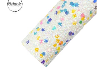 Chunky Glitter Sheet - Pastel Bunnies Sequin - Bunnies Glitter Sheet - Colorful Bunnies Sequin Glitter Sheet - Easter Chunky Glitter Sheet