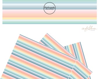 Indy Bloom - Colorful Stripes - Faux Leather - Spring Faux Leather Roll - Rainbow Stripe Vegan Sheet - Pastel Stripe Crafting Sheet
