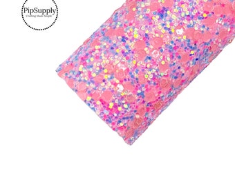 Chunky Glitter Sheet - Pink Multi Dreamsicle - Blue Multi Chunky Glitter Sheet - Pink Multi Glitter Fabric Sheet - Pink and Blue Mixed