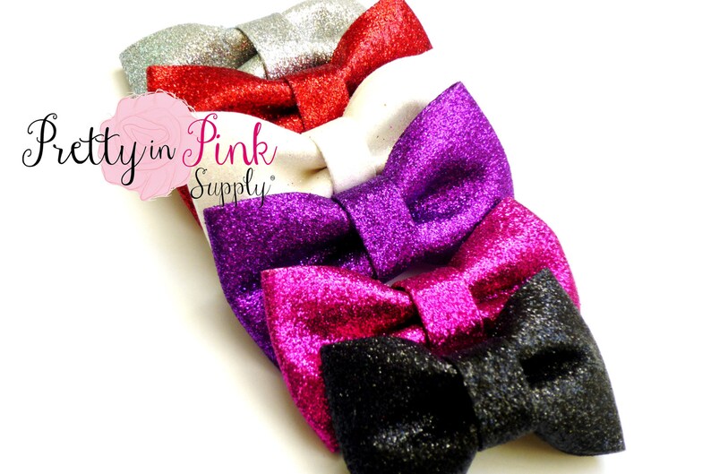 Glitter Bows Choose 5 Hair Bow Diy Ribbon Fabric