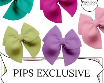 Spring Tulip Solid Sailor Neoprene Hair Bows - DIY - PIPS EXCLUSIVE - Neoprene Bows