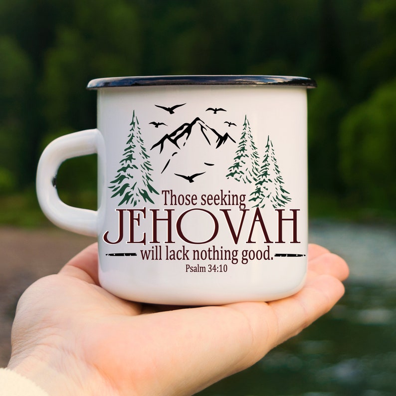 Free Shipping Enamel Mug, JW Gifts, Jw Mugs, JW Baptism Gift, Elder Appreciation, Pioneer Gifts, Outdoor Mug image 1