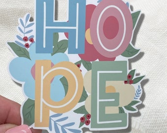 Sticker, Water-Resistant HOPE sticker for lap top, phone, planners and scrapbooking