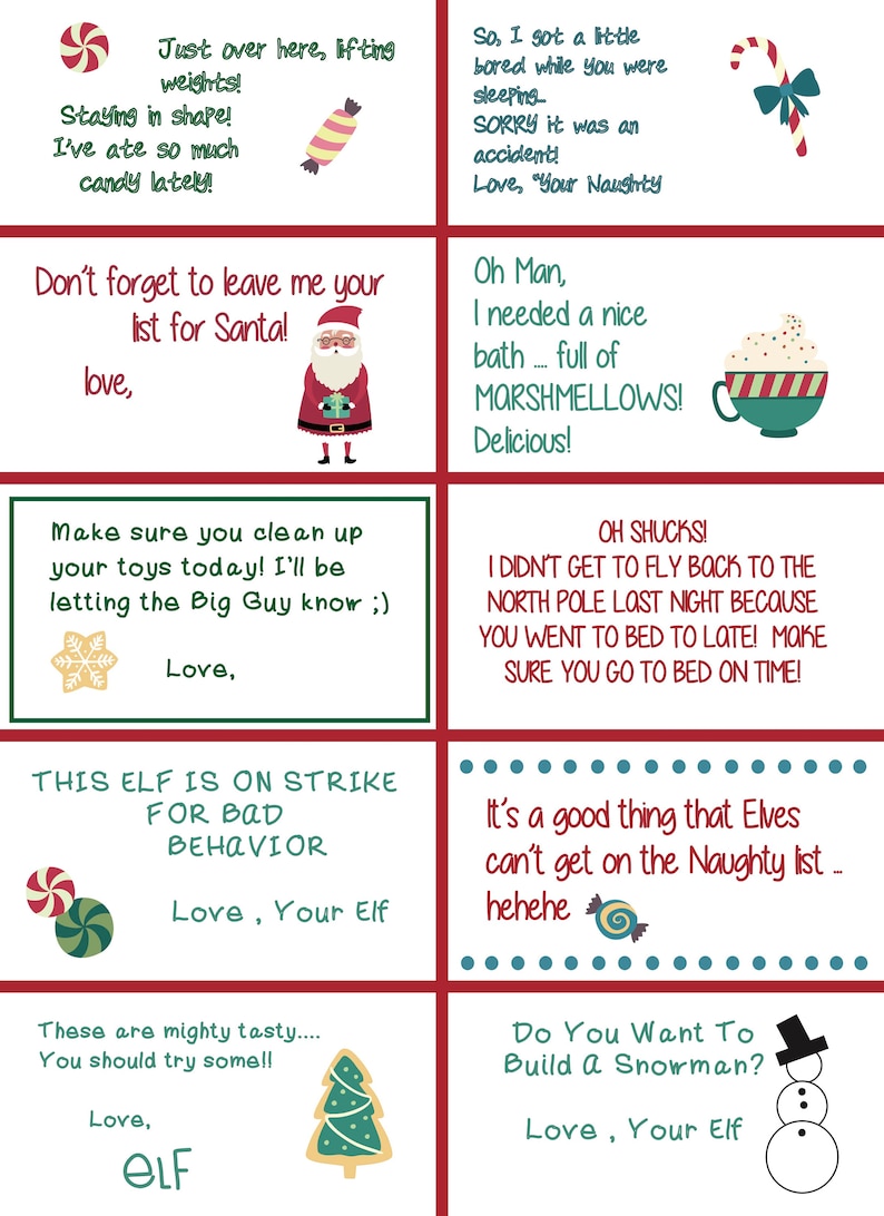 Elf Shelf Printable Notes Includes Welcome & Goodbye | Etsy