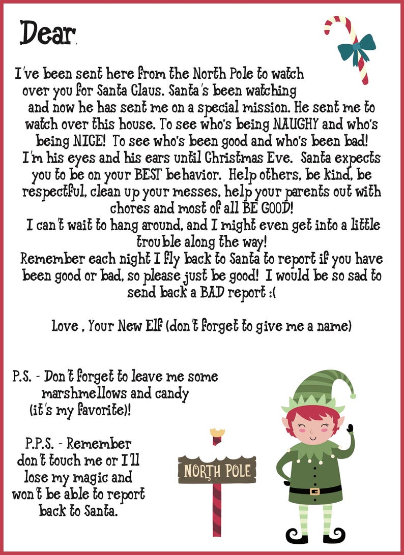 Elf Shelf Printable Notes Includes Welcome & Goodbye | Etsy