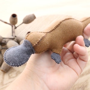 Australian platypus craft pattern and guide PDF DIGITAL DOWNLOAD, homeschool handcraft, beginner suitable sewing project