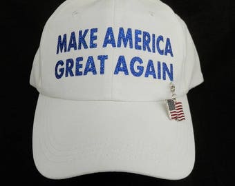 Make America Great Again Womens's Baseball Hat Cap With A Removable American Flag Charm Or Choose From 3 Charms See 2nd Pic Patriotic