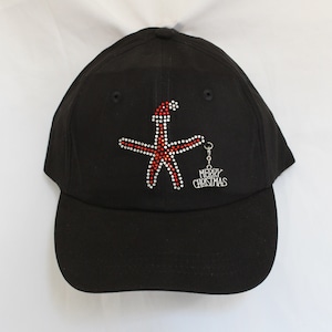 Christmas Starfish Women&#39;s Rhinestone Hat/Cap   It Comes With A Removable Merry Christmas Charm Or Choose A Charm From The 2nd Pic  Beach