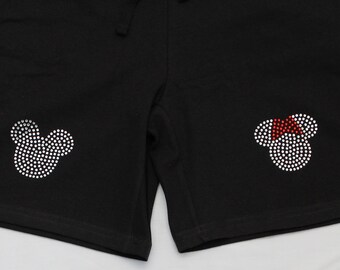 Disney Women's & Jr's Rhinestone Shorts  Several Designs To Choose From  Two Lengths  Disney Vacation Shorts  Bling Disney Shorts