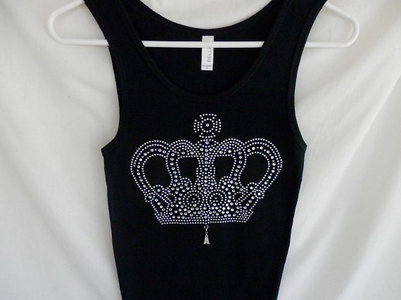 Crown Rhinestone Bling Tank Top. It Comes With A Removable Initial Charm  All Initials Are Available Princess Queen Diva 