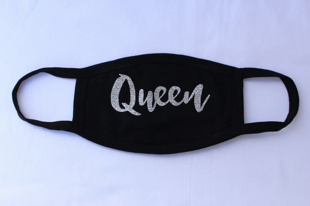 Queen Face Mask Glitter Queen Face Cover 2 PLY Comfortable Etsy