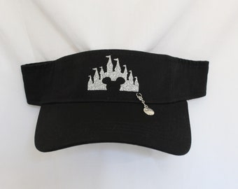Mickey Castle Visor.   It Comes With A Removable Believe Charm Or Choose A Charm From The 2nd PictureWomen's Glitter Visor