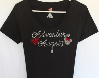 Mickey & Minnie Rhinestone T-Shirt with Removable Charm
