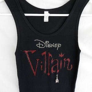 Disney Villain Women&#39;s RhinestoneTank Top It Comes With A Removable Castle Charm Or Choose From 7 Charms See 2nd Pic Disney Shirts