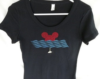 Women's Disney Cruise Rhinestone T-Shirt with Removable Charm