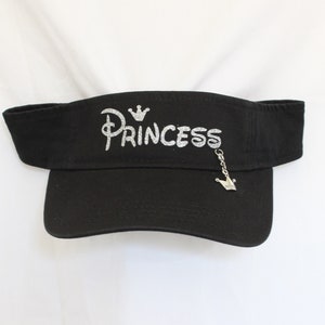 Princess Glitter Vinyl Visor.   It Comes With A Removable Princess Crown Charm Or Choose A Charm From The 2nd Picture  Womens Glitter Visor