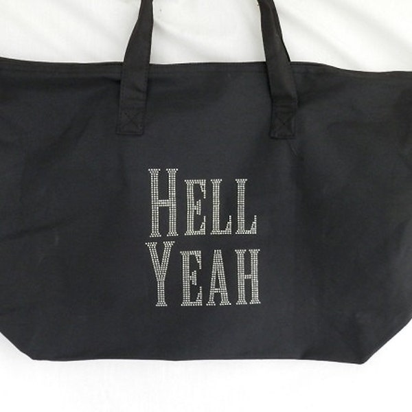 Hell Yeah Rhinestone Tote Bag It Comes With A Removable USA Zipper Pull Charm Or Choose A Charm From The 2nd Pic Patriotic Country Concert