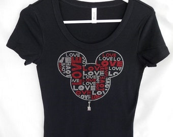 Mickey "Love" T-Shirt with Castle Charm