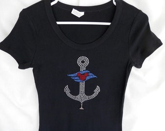Disney Cruise Rhinestone Anchor T-Shirt with Charm