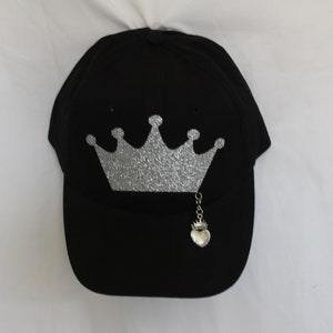 Crown Glitter Womens Hat / Cap   It Comes With A Removable Heart Crown Charm Or Choose A Charm From The Second Picture  Queen Diva Hat