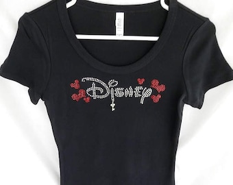 Disney Rhinestone T-Shirt with Mickey Charm
