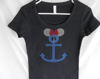 Disney Cruise Rhinestone Anchor T-Shirt with Charm