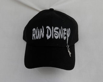 Run Disney Runners Hat/Cap.  It Comes With A Removable Running Shoe Charm Or Choose A Charm From The 2nd Pic.   Women's Run Disney