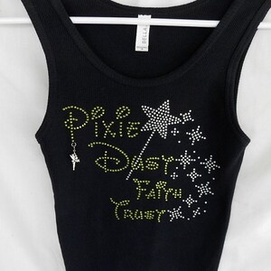 Tinkerbell Womens Pixie Dust Disney Tank Top It Comes With A Removable Tinkerbell Charm Or Choose A Charm From The 2nd Picture Disney Shirts