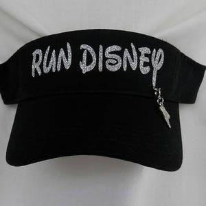 Run Disney Runners Glitter Visor.  It Comes With A Removable Running Shoe Charm Or Choose A Charm From The 2nd Picture.  Disney Run Visors