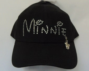 Disney Minnie Womens Rhinestone Hat Cap  It Comes With A Removable Minnie Charm Or Choose A Charm From The Second Pic   3 Rhinestone Colors