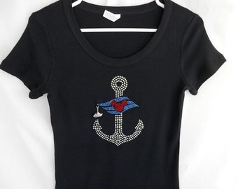 Rhinestone Disney Cruise Anchor T-Shirt with Charm