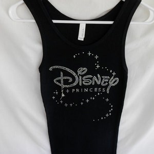 Disney Princess Women&#39;s Rhinestone Tank Top.  It Comes With A Removable Magic Wand Charm Or Choose A Charm From The 2nd Pic.  Disney Shirts