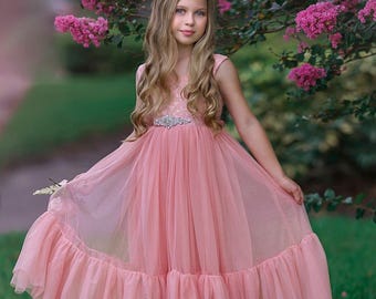 Bohemian Flower Girl Dress, Boho Flower Girl, Tulle Dress, Ivory Flower Girl Dress, Beach Flower Girl Dress, girl dress, Sleeveless Dress