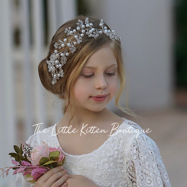 Crystal Headband, Crystal Hairpiece, Wedding Hairpiece, flower girl, flower girl hair accessories, wedding hair accessories, headband