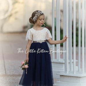 Flower girl dress, Bohemian Flower Girl Dress, rustic flower girl dress, boho lace flower girl dress, girls dress, girls dresses, toddler