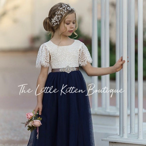 Lace Flowergirl Dress - Ivory
