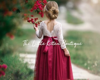 rust flower girl dresses