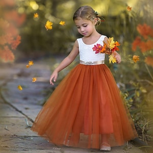 Burnt Orange Flower Girl Dress, Rust Flower Girl Dress, Rustic lace flower girl dress, Boho Flower Girl Dress, Toddler dress, Girls Dress