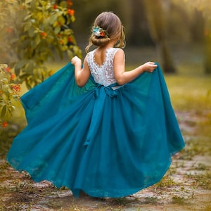 teal childrens bridesmaid dresses Champagne Aline Half Sleeves Formal Long Beach Bridesmaid Dresses BD11 –  bridalsew main image 1