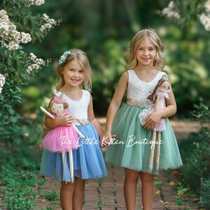 Sage Flower girl dress, boho wedding dress, dusty blue tulle flower girl dress, bohemian flower girl dress, girls dress,  flower girl dress