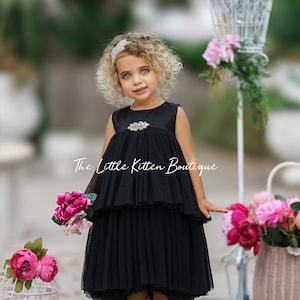 Black Flower girl dress, Flower Girl Dress, flower girl dresses, boho flower girl dress, girls dress, black wedding dress, girls dresses