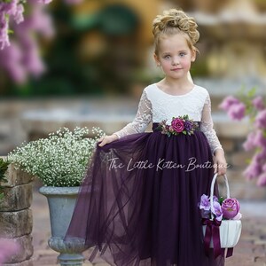 Eggplant flower girl dresses online
