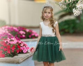 tulle flower girl dress, rustic lace flower girl dress, bohemian flower girl dress, boho flower girl dress, ivory flower girl dress, wedding