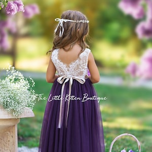 Purple Flower Girl Dress Plum Tutu Dress Eggplant Tulle Dress Flower Girl  Wedding All Colors, All Sizes 