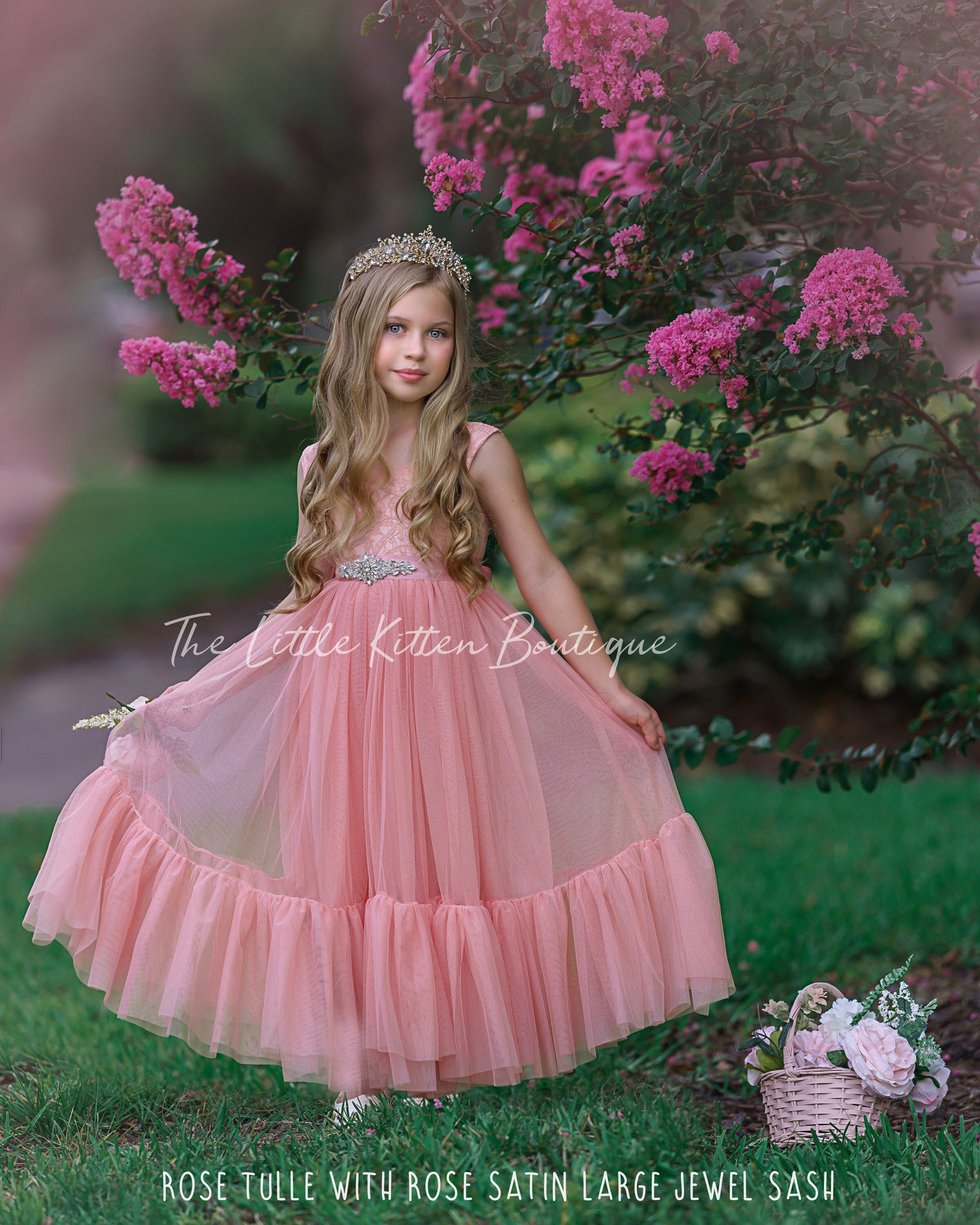 tulle flower girl dress, rustic lace flower girl dress, sleeveless