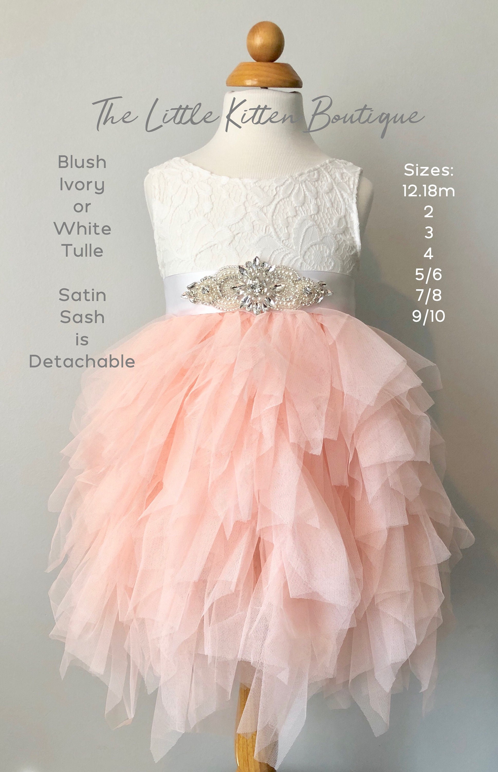 pink and white flower girl dresses