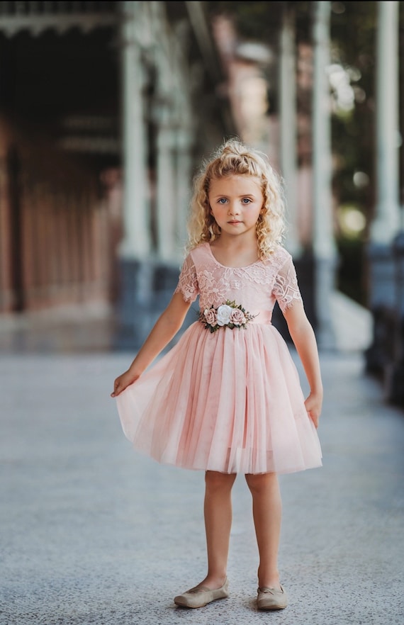 Flower girl dress, Bohemian Flower Girl Dress, rustic flower girl dress, boho flower girl dress, lace flower girl dress, boho wedding dress