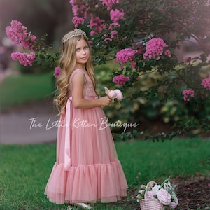 Bohemian Flower Girl Dress, Boho Flower Girl, Tulle Dress, Ivory Flower Girl Dress, Beach Flower Girl Dress, girl dress, Sleeveless Dress